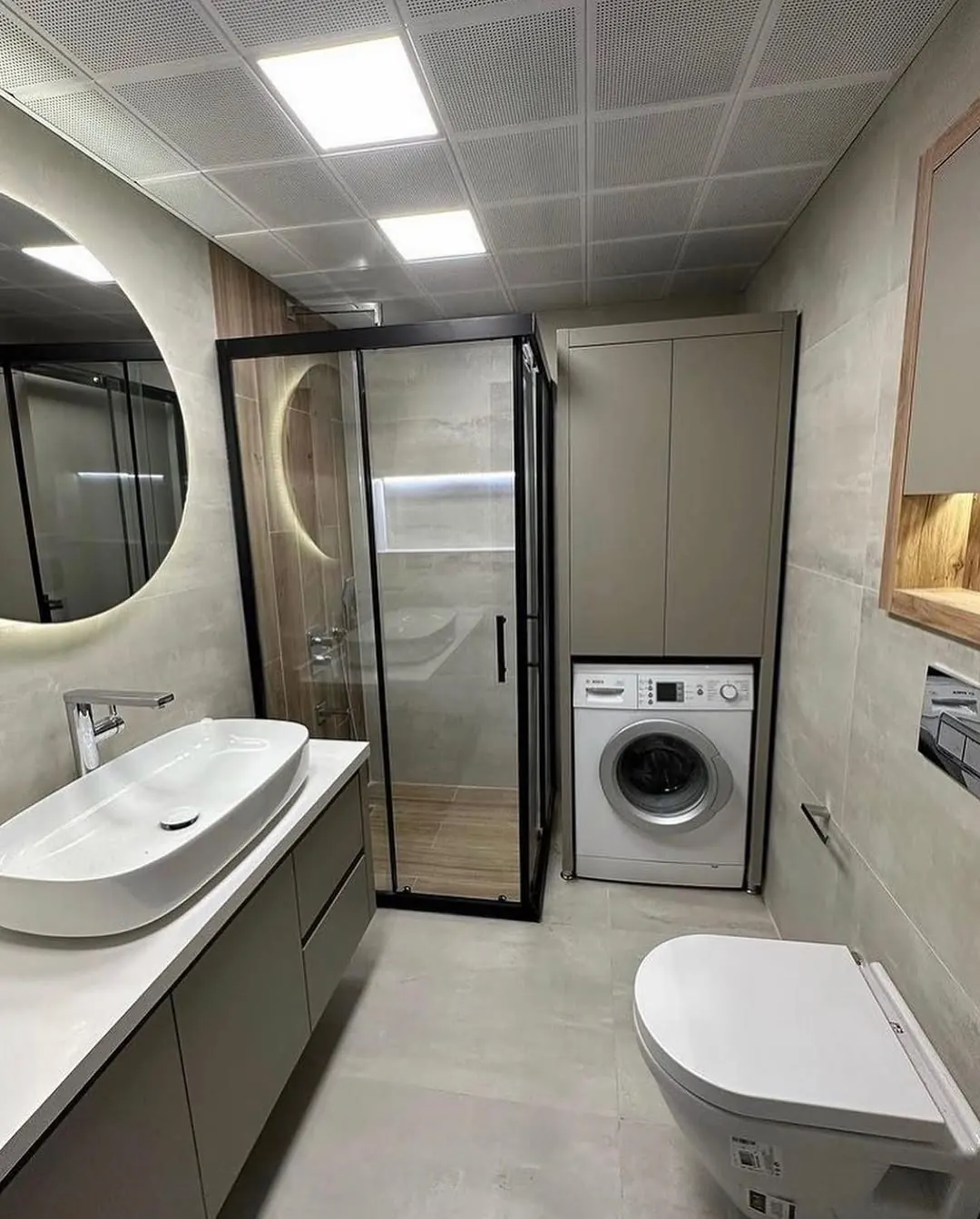 Bathroom with laundry area