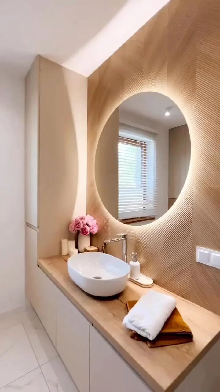 Basin on timber counter