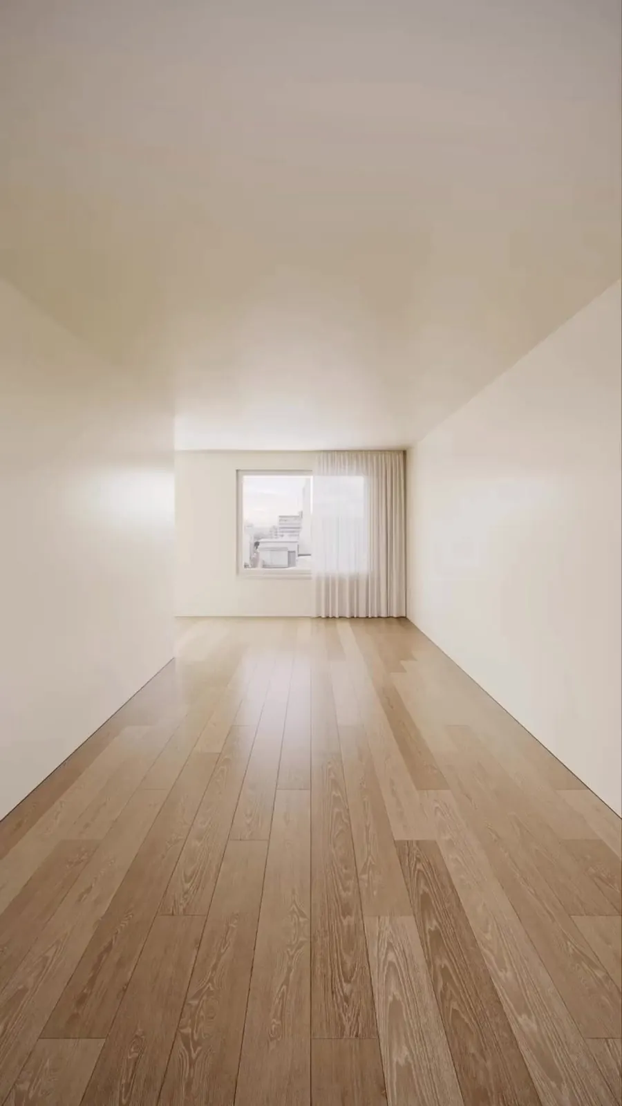 Oak-floored hallway