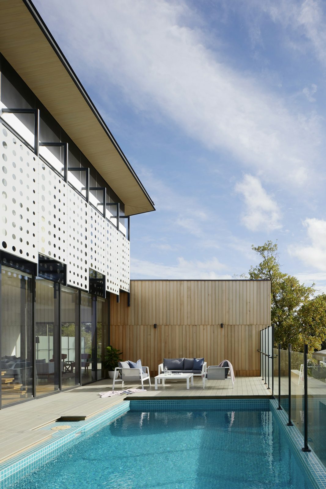 Terrace with pool and garden